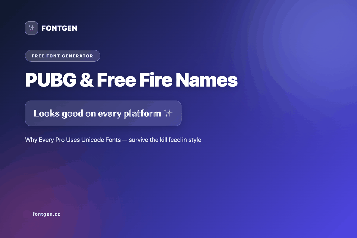 PUBG and Free Fire stylish Unicode names explained